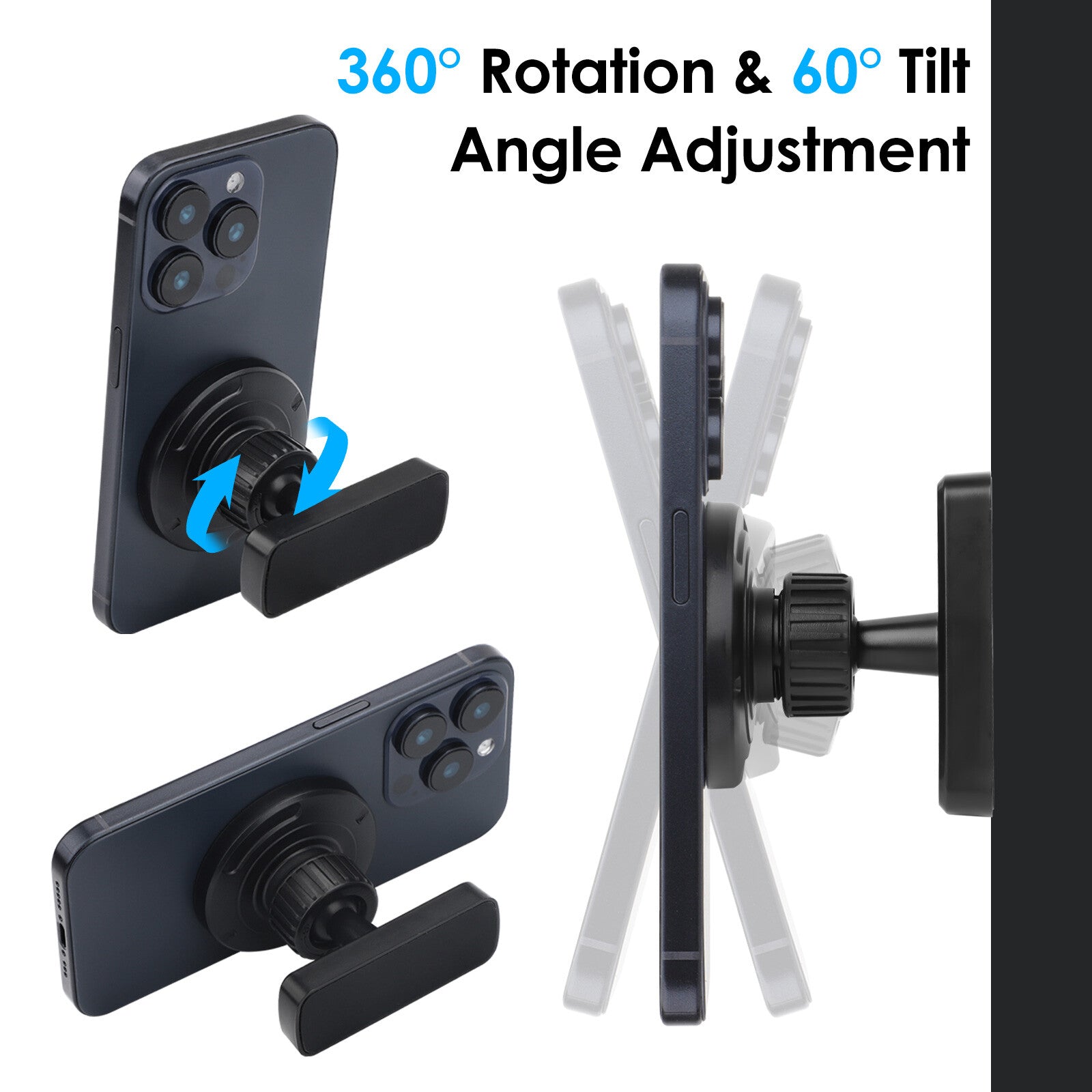 Strong Magnetic Phone Holder for Gym Golf Cart 360 Rotation Magsafe Phone Holder