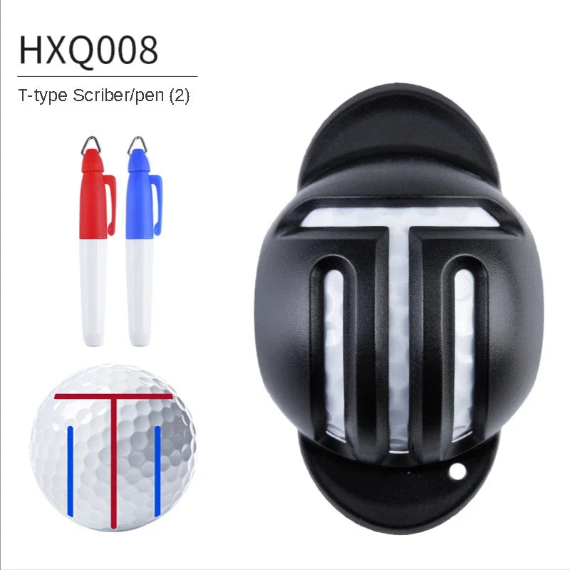 1Pc Golf Ball Line Liner Drawing Marking Alignment Putting Tool and 2 Pieces Golf Ball Marker Pen, Golf Scribe Accessories