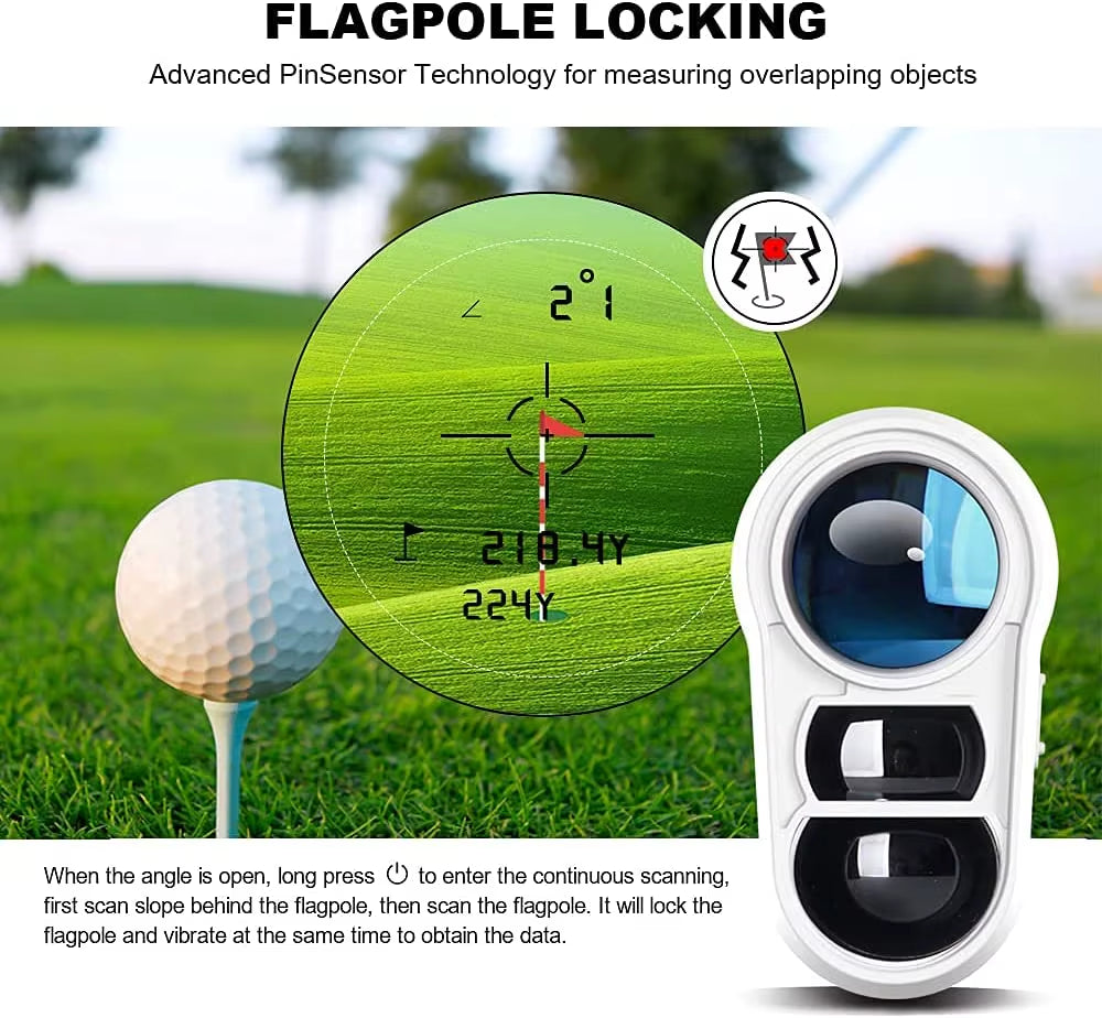 Golf Laser Rangefinder 600Yards/1000Yards Range Finder with Slope Switch Flag Lock Vibration for Golf Tournament Legal
