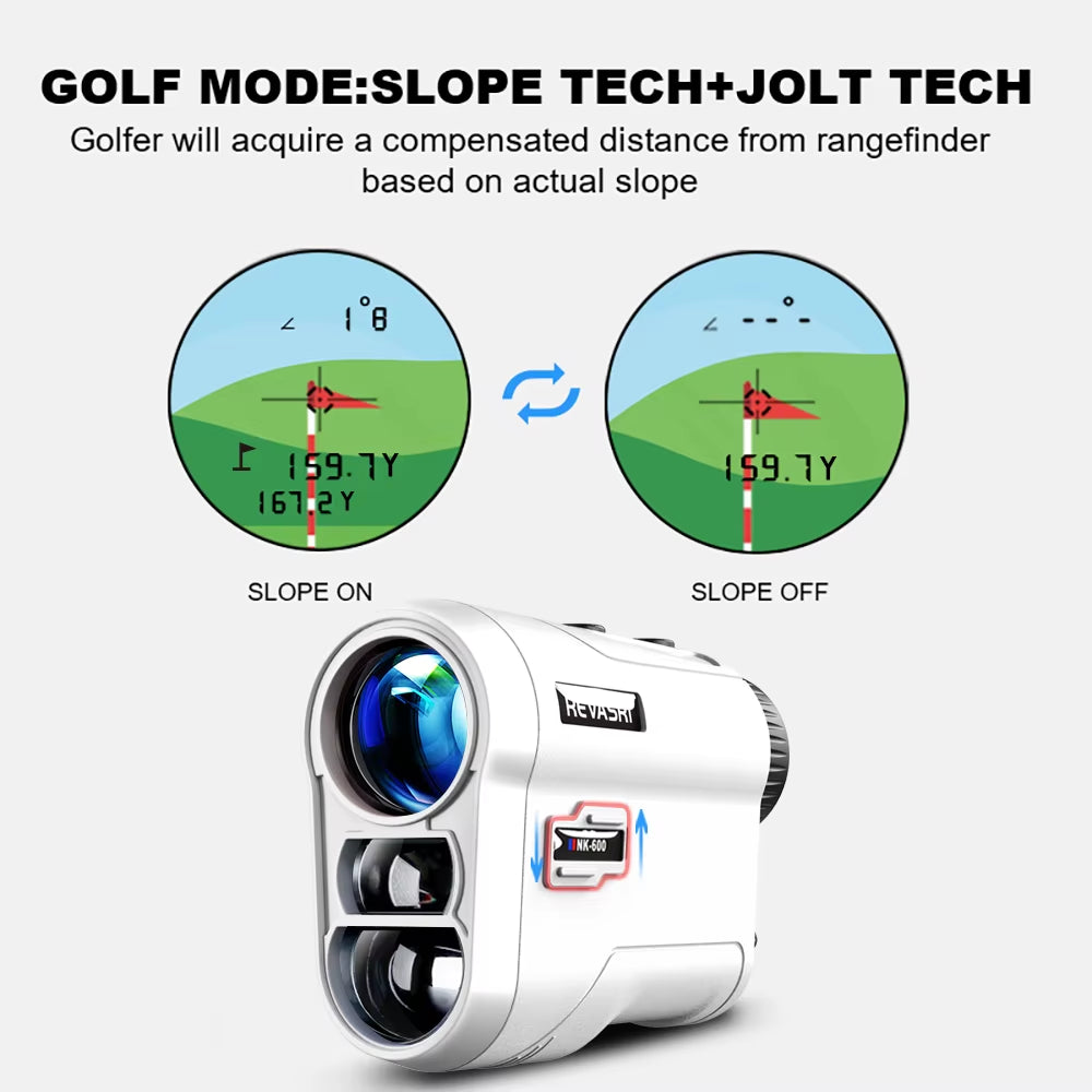 Golf Laser Rangefinder 600Yards/1000Yards Range Finder with Slope Switch Flag Lock Vibration for Golf Tournament Legal