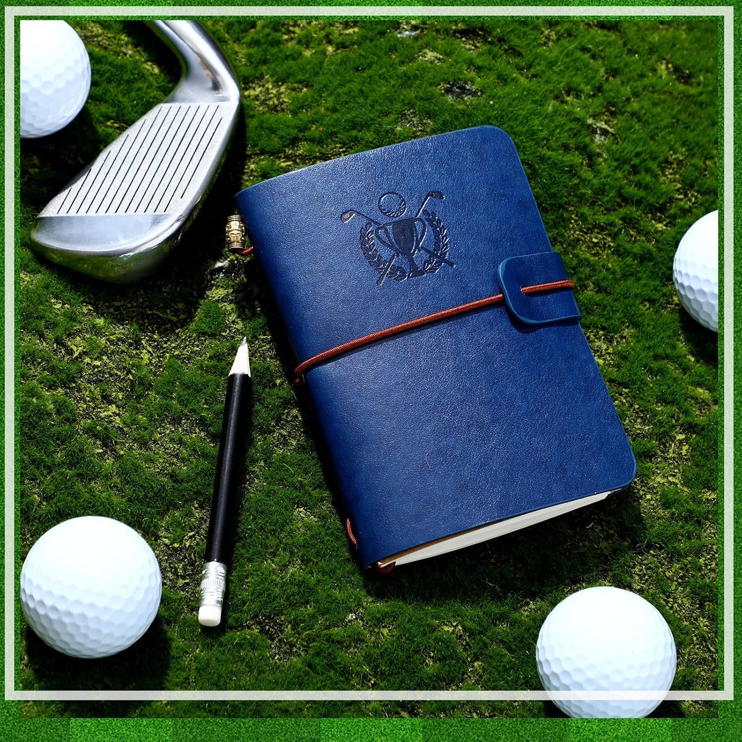Golf Scorecard Book with Pencil Leather Golf Journal Scorecard Holder Accessorie