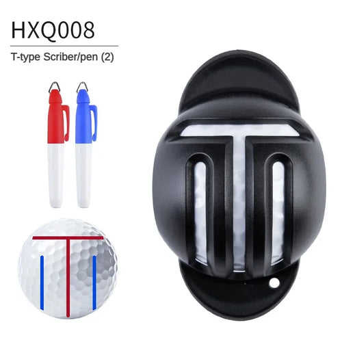 1Pc Golf Ball Line Liner Drawing Marking Alignment Putting Tool and 2 Pieces Golf Ball Marker Pen, Golf Scribe Accessories