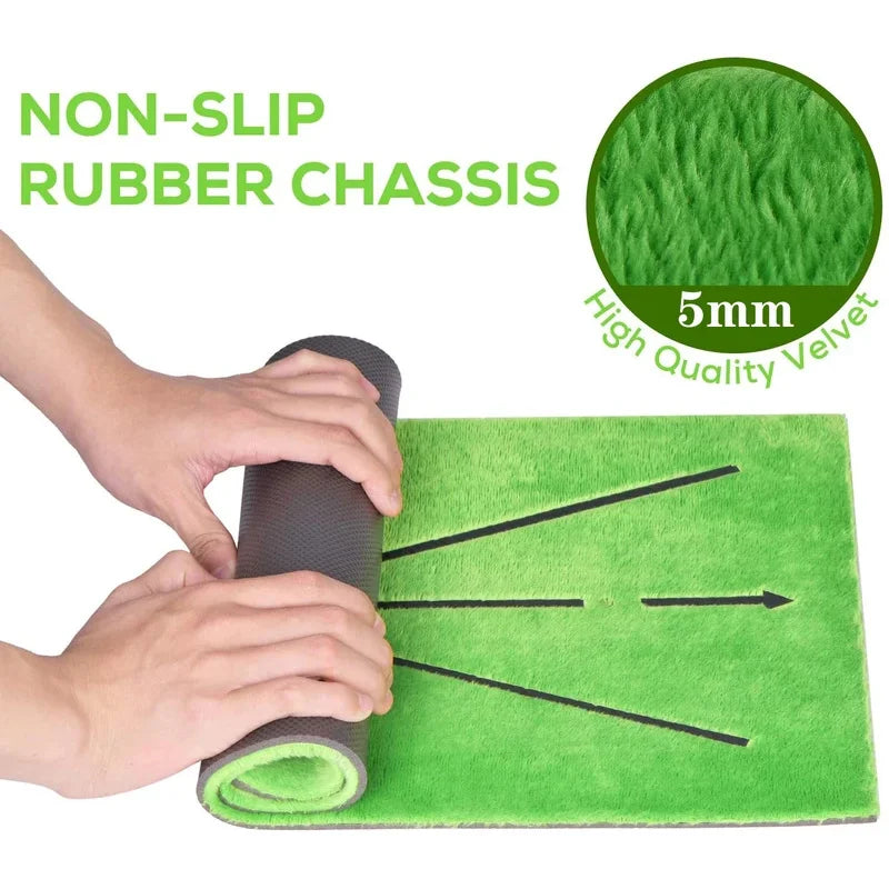 Golf Training Mat Swing Practice Pad with Trajectory Marking for Batting Direction Detection