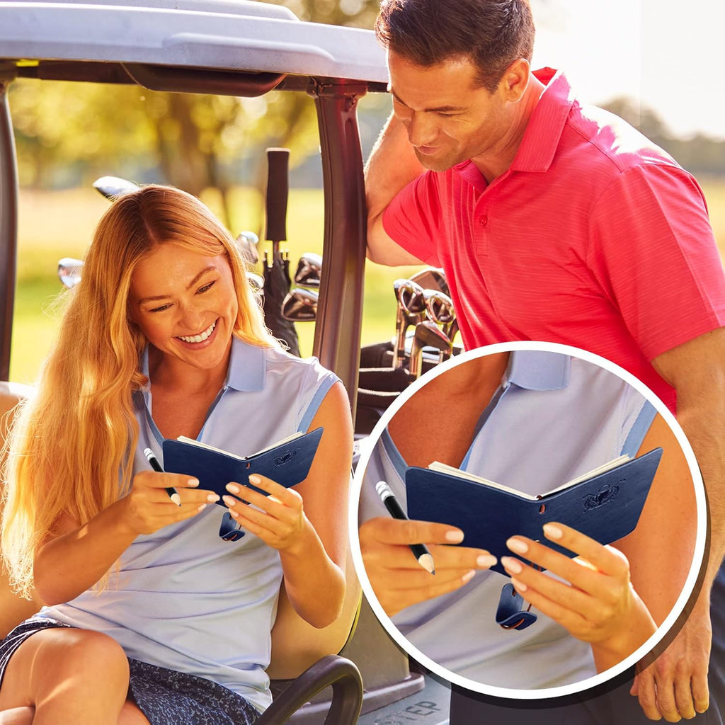 Golf Scorecard Book with Pencil Leather Golf Journal Scorecard Holder Accessorie