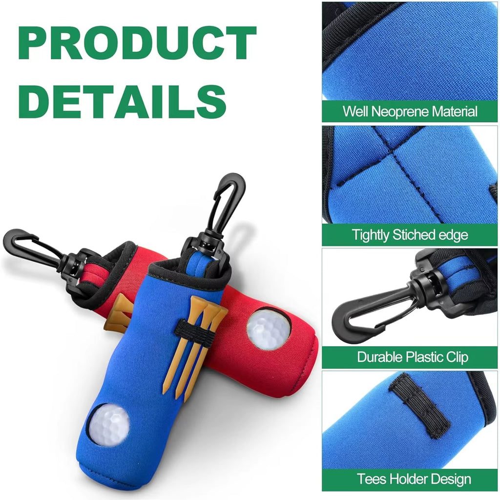 1Pc Golf Tee Holder, Golf Ball Carry Bag Pouch Golf Ball Holder Keychain Belt Clip, Golf Gifts Accessories