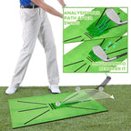 Golf Training Mat Swing Practice Pad with Trajectory Marking for Batting Direction Detection