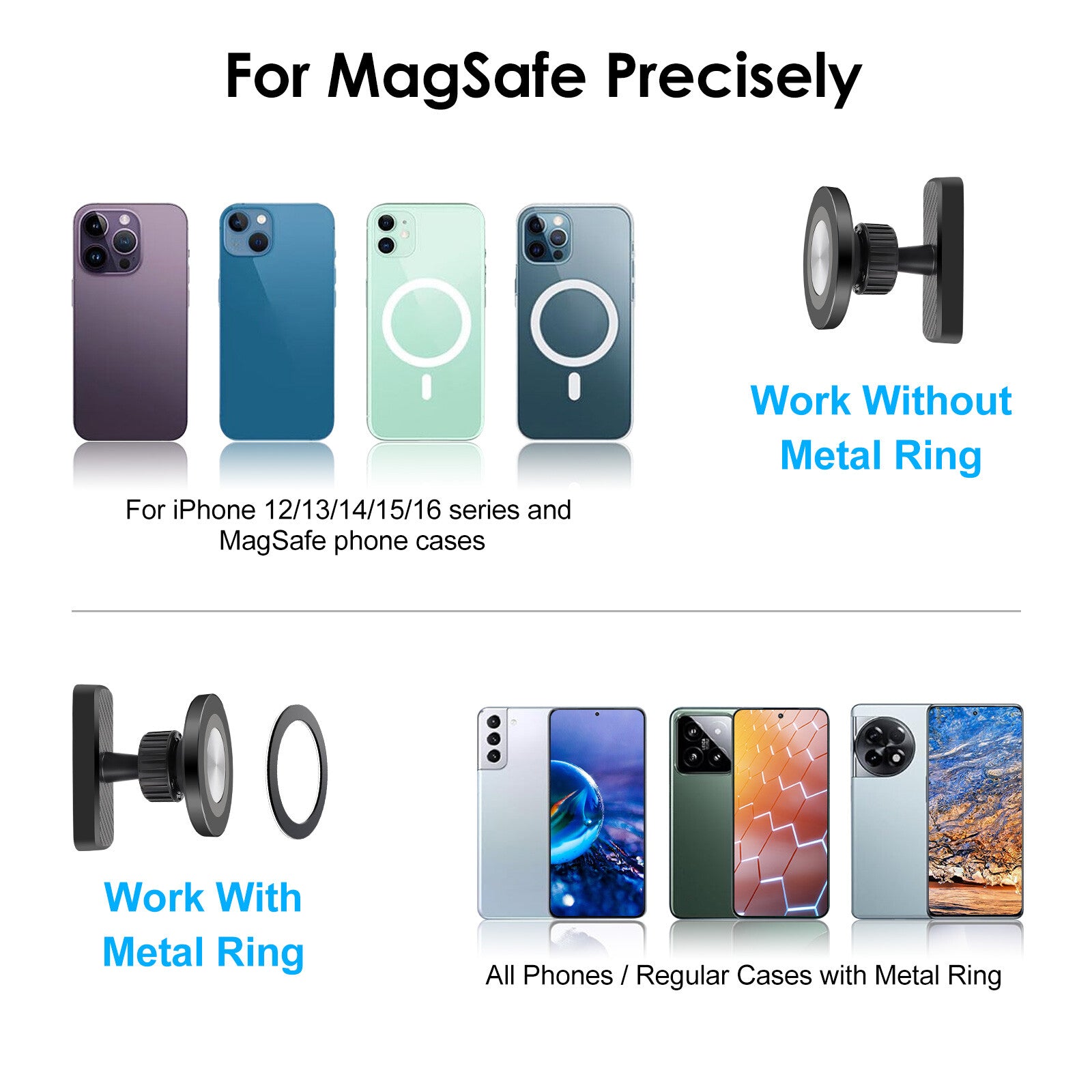 Strong Magnetic Phone Holder for Gym Golf Cart 360 Rotation Magsafe Phone Holder
