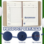 Golf Scorecard Book with Pencil Leather Golf Journal Scorecard Holder Accessorie